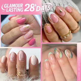 UNA GELLA Oval Round Nail Tips Half Matte 504pcs Short Oval Round Gel Nail Tips Easily Nail Extension for False Fake Acrylic Press On Nails, 12 Sizes Short Gelly Tips