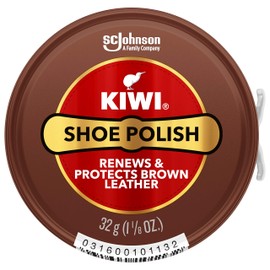 KIWI Shoe Polish, Brown, 1 Metal Tin, 1.125 oz