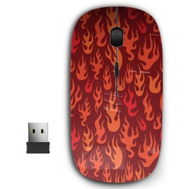 KAWAMOUSE 2.4G Ergonomic Portable USB Wireless Mouse for PC, Laptop, Computer, Notebook with Nano Receiver (Different Flame Silhouettes)