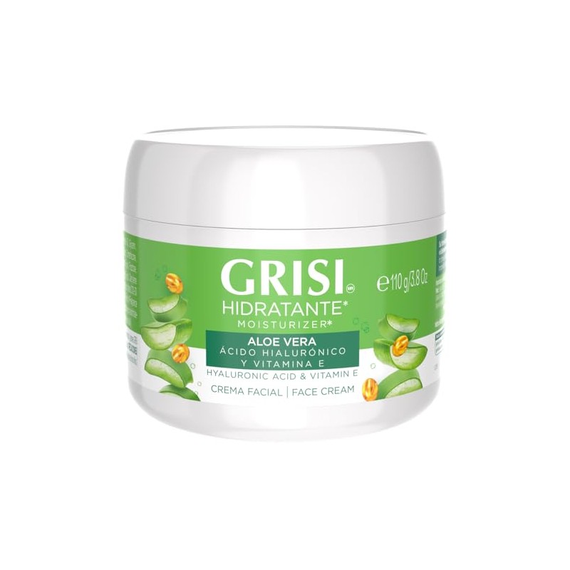 GRISI Crema Facial Hidratante con Aloe Vera, cido Hialurnico Vitamina