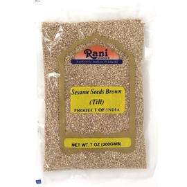 Rani Sesame Seeds Whole Brown, Raw (Till) 7oz (200gm) ~ All Natural | Gluten Friendly | NON-GMO | Vegan | Indian Origin