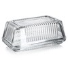Clear Glass Butter Dish with Lid for Countertop, 6.5" Crystal