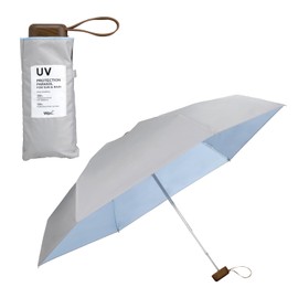 [2024] Wpc. Parasol Light Shielding Inside Color Tiny Gray <100% Light Shading Ratio 100% UV Protection UPF 50+ Sun or Rainy Weather Parasol Folding Umbrella Ribs 50cm Ladies Compact Small Stylish