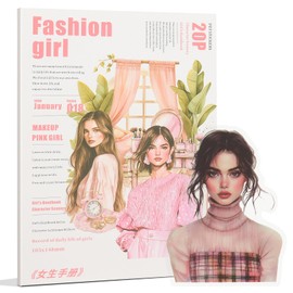 Snycler Sticker Book -20 Sheets Character Scenery PET Stickers for Scrapbooking, Junk Journaling, Ephemera, and Decorative Crafts-Fashion Girl