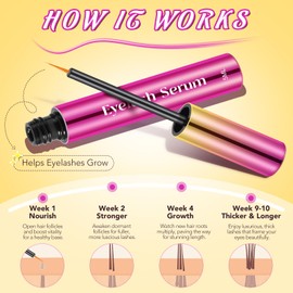 Eyelash Growth Serum, Rapid Eyelash Growth Serum, Lash Serum for Eyelash Growth Thickness, Eye Lash Serum to Growth Longer, Fuller, Stronger, Irritation Free 5ML