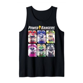 Power Rangers Graphic Color Character Helmet Panels Tank Top