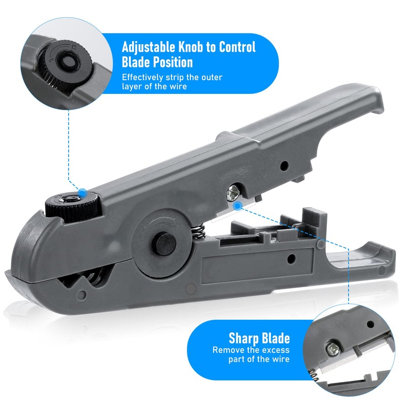 RJ45 Crimp Tool Kit for Cat5 Cat5e Cat6, Ethernet Crimper