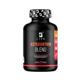 B Life Astaxantina | 180 Cápsulas | 250 mg por porción | Adicionado con Aceite Puro de Salmón Omega 3 | Ingredientes naturales | Astaxanthin Blend.