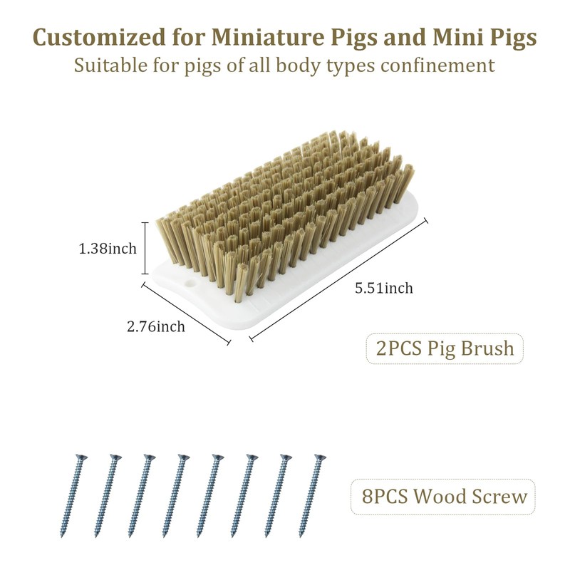 2 PCS Pig Toy, Pig Self-Grooming Scratch Brush with Hanging