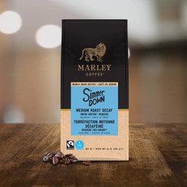 Marley Coffee Simmer Down Decaf Wholebean Coffee, Swiss Water Process, Medium Roast, 10 Ounces