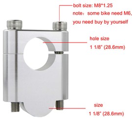 Xitomer 1 1/8" 28.6mm Motorcycle ADV Dirt Bike Handlebar Risers With Clamps, Fit for S1000R/ F800R/ CTX/Speed Triple/Hypermotard (silver,20mm(25/32''))