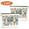 2PCS Daily Affirmations for Women Makeup Bag, Workout Gifts Gym