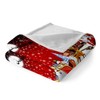 Red Christmas Santa Claus Fleece Throw Blanket Soft Galaxy Snowflake