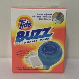 Tide Buzz Refill Pack For Ultrasonic Stain Remover 10 oz Liquid & 5 Pads