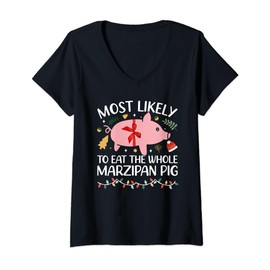 Womens Marzipan pig V-Neck T-Shirt