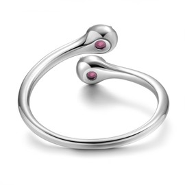 Wrap Adjustable 925 Sterling Silver Tourmaline Cubic Zirconia October Birthstone Wedding Engagement Ring