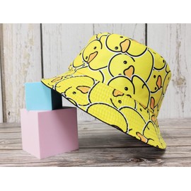 Enodtter Yellow Duck Bucket Hat for Men Women Teen Girl, Packable Reversible Printed Sun Hats, Fisherman Outdoor Summer Travel Beach Caps