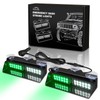 Tiannor Emergency Dash Strobe Lights,Green White Safety Flashing Warning Hazard