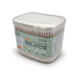 One-Touch Square Cotton Swabs 350p, Large Capacity Sanitary Cotton Swabs Easy to Carry 5ea