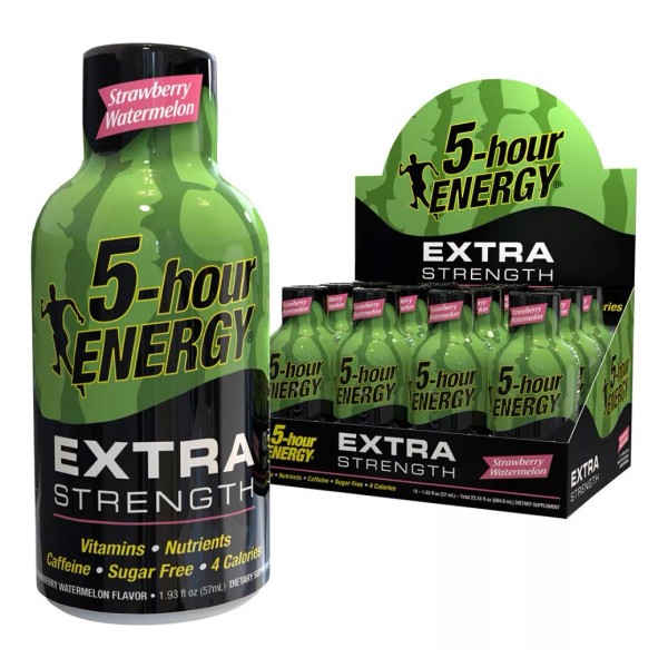 5-hour Energy Shots Extra Potente, Vitaminas 12 Pack Sabor Sandía
