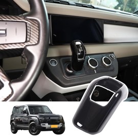 Bekantogy Car Shift Handle Cover Compatible for Land Rover Defender 90 110 130 2020-2023 Shifter Gear Shift Knob Cover Shift Knob Protective Cover Gear Shift Knobs Trim (Piano Black)