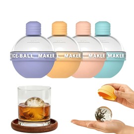 Moldes de silicona para bola de hielo, Juego de 4 moldes redondos para cubitos de hielo, cubitos ...