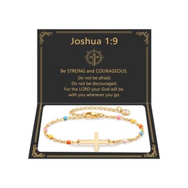 DJWJFJEN Cross Bracelet First Communion Baptism Confirmation Gifts for Teen Girls Catholic Religious 5th 8th Grade Christian Graduation Gifts for Girls Teenage Women Her