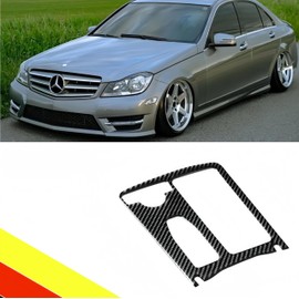 POETRYXIAO Center Console Cup Holder Frame Trim For Mercedes C Class W204 A2046807607905 Decorative Car Trim (Carbon Fiber)