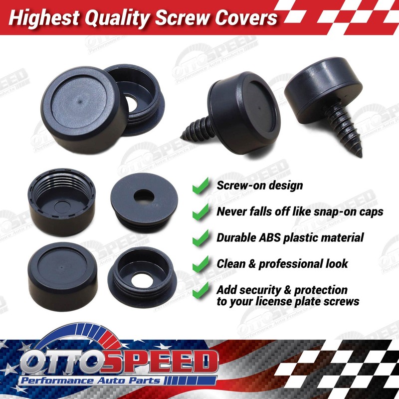 OttoSpeed License Plate Screws and Caps Kit - Anti Theft