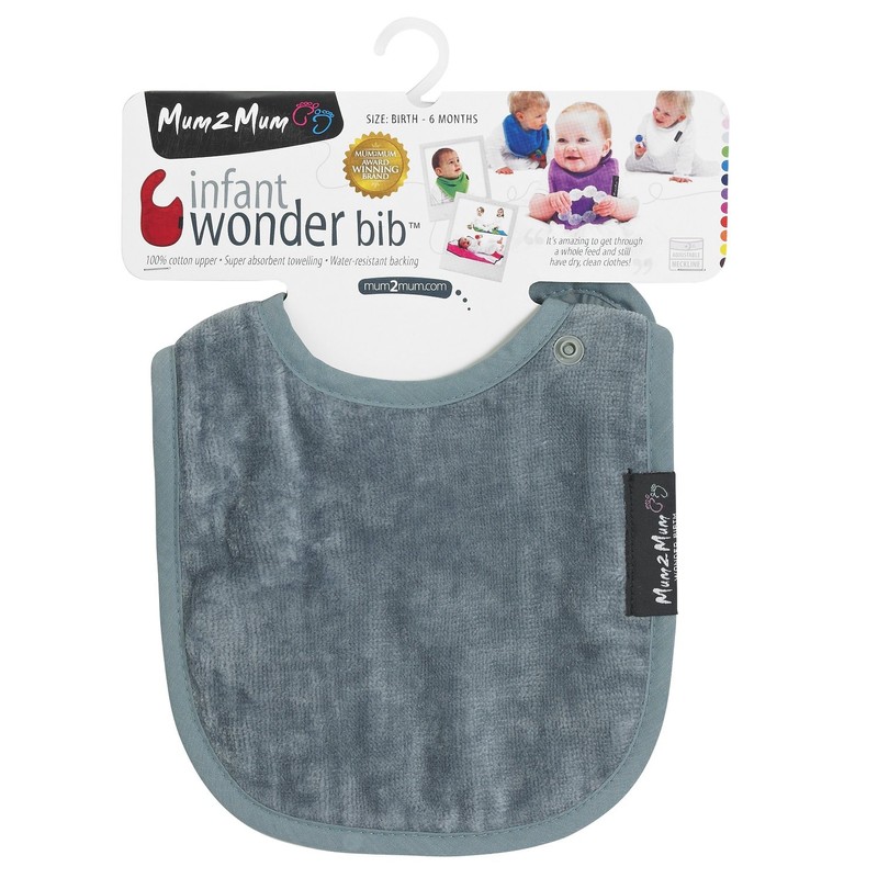 Mum 2 Mum Infant Wonder Bib, Gray
