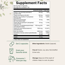 Micro Ingredients Complejo B Metilado Puro 240 Cápsulas