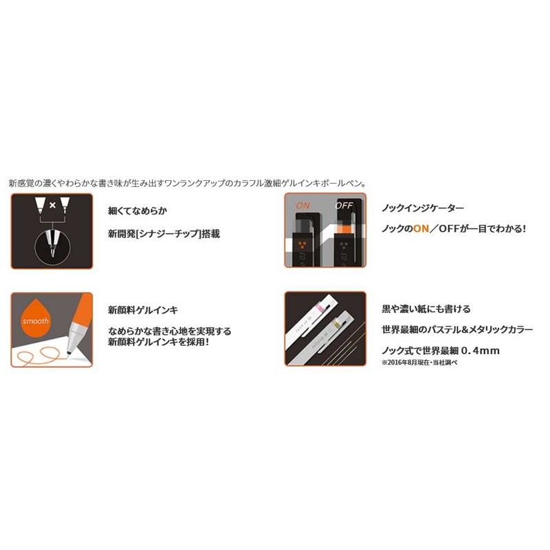 Pilot LJP120S4-6CM Water Based Gel Ink Ballpoint Pen, Juice Up,