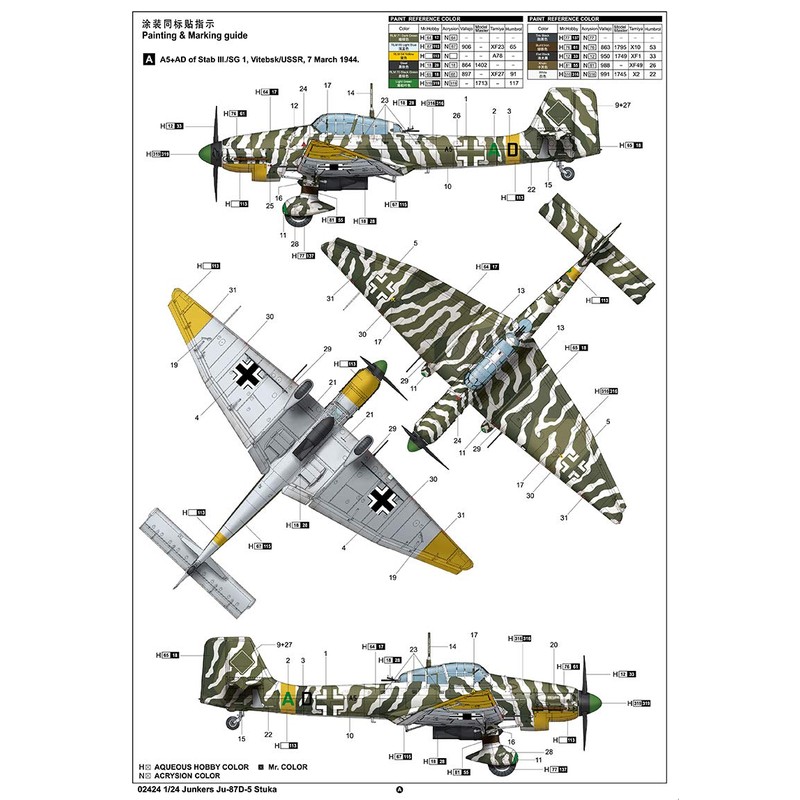Trumpeter 1/24 German Ju-87D-5 Stucka Plastic Model 02424