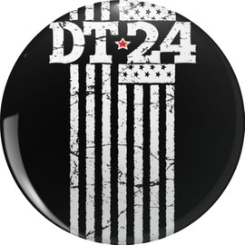 Distressed Trump 2024 DT24 American Flag (White) Lapel Bin Brooch Badge Pin 0.75"