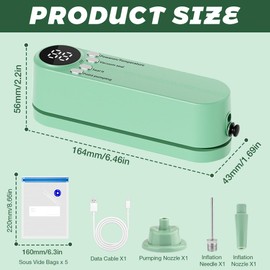 Vacuum Sealer for Food, Small, 3-in-1 Mini Vacuum Sealer USB, Mini Vacuum Sealer Wireless with 3 Temperature Levels, 60 kPa Portable Vacuum Sealer USB for Storage, Fresh