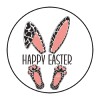 PartyMommy 30 EASTER STICKERS ENVELOPE SEALS LABELS 1.5" ROUND BUNNY EARS BUNNY FEET