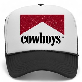 Cowboys Trucker Hat | Vintage Streetwear Cowgirl Western Country Trendy | Premium Mesh Foam Snapback Hat for Men & Women (US, Alpha, One Size, Black/White)