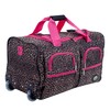 Rockland Rolling Duffel Bag, PINK LEOPARD, 22"