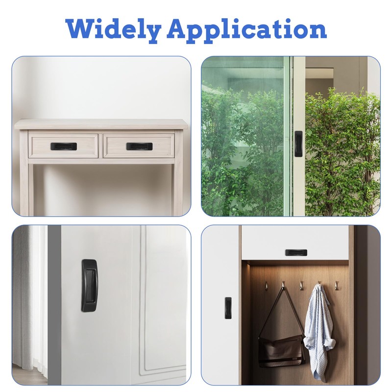 simarro 4PCS Self-Stick Drawer Handle, Push Pull Helper Black Screen