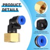 PATIKIL 1/4" Push-to-Connect-Fitting, 2er Pack PT-Weibliches Gewinde 90-Grad-Verbindung 4mm Schlauch