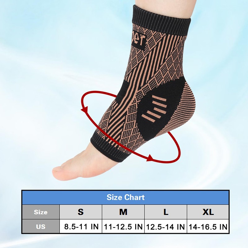 Vigorwise Ankle Brace, Copper Infused Ankle Support Compression Socks, Ankle
