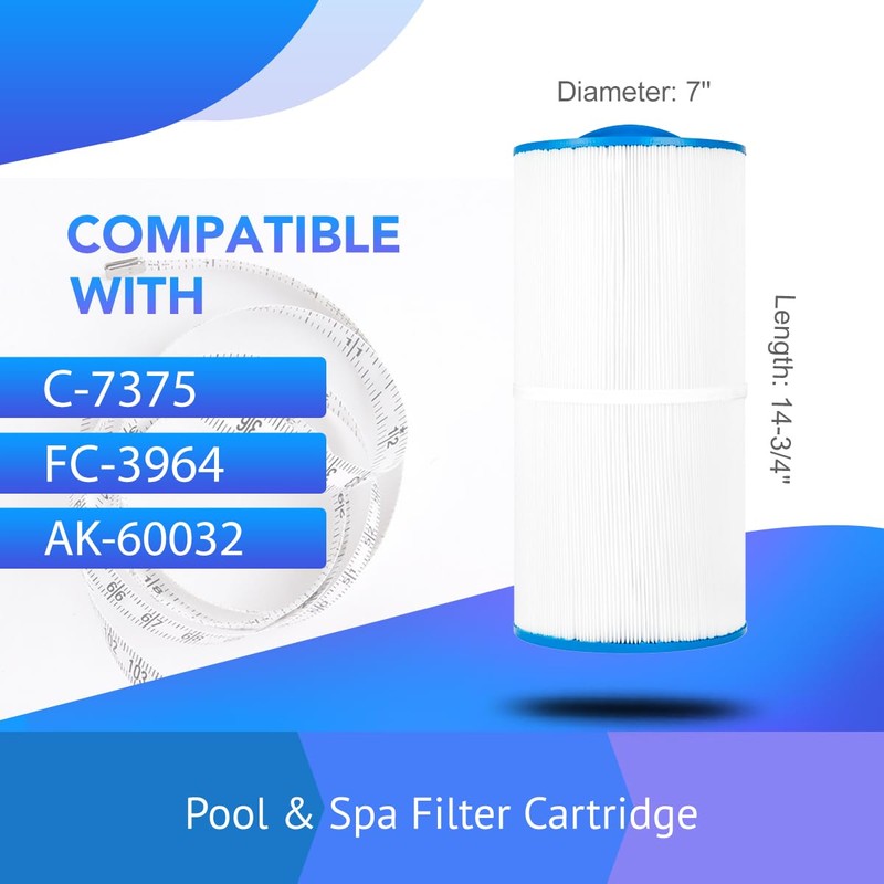 Yoozell Spa Filter Cartridge Compatible with Unicel C-7375, Filbur FC-3964,AK-60032,
