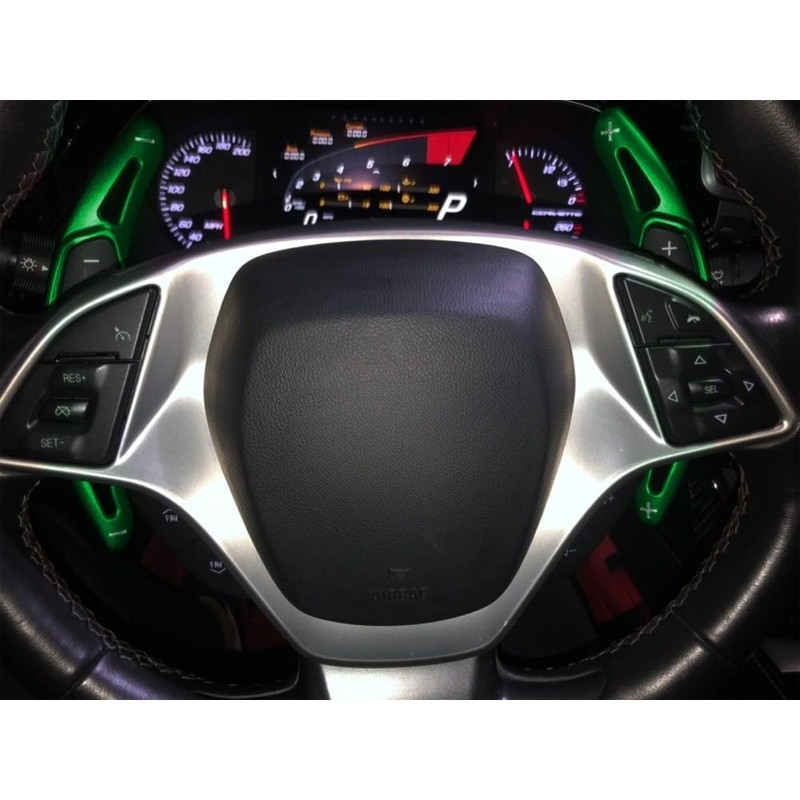 iJDMTOY Green CNC Billet Aluminum Larger Paddle Shifter Extensions Compatible