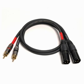 Suanqi WJSTN RCA to XLR Cable, XLR Male to RCA Male Cable, HiFi Audio Cable, 4N OFC 20AWG Shielded Twisted Pair Oxygen-Free Copper Braid Conductors, 2Pack (2Feet)