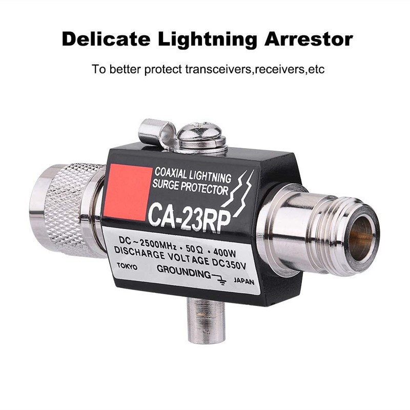 QANYEGN UHF Coaxial Lightning Arrester, Lightning Surge Protector, Coaxial Lightning