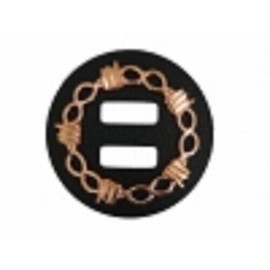 Trigg Leather Black Iron Barbed Wire Slotted Black and Copper 1" Concho