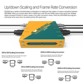 AVMATRIX SC2030 – SDI/HDMI Up/Down/Cross Converter, Supports Scaling, Frame Rate Conversion, Audio Embedding, Auto Signal Detection, Ideal for Broadcast & Video Applications