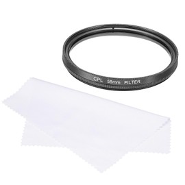 MECCANIXITY 58mm Circular Polarizer Filter, Double Sided Multi-Layer Coatings Polarizing Filter with Cleaning Cloth for Camera Lens