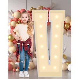 Multifunctional 4FT Marquee Numbers, corrugated plastic board, Quick Assembly in 5 Minutes Without Tools, for party decoration, disassembled into blank yard signs, Poster Board (Letters V)
