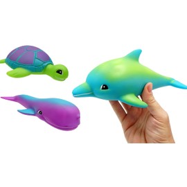 JA-RU Sea Pals Water Animal Squirters (1 Water Toy Assorted) Squishy Ocean Animals Bath Toys for Kids & Toddler. Fun Floating Water Pool Squirt Squeeze Toys. Party Favors Easter Basket. 4012-1